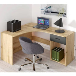 Casey L-Shaped Desk - Wotan Oak