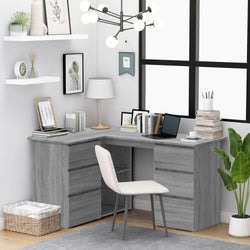 Kinslee L-Shaped Corner Desk for Home Office - Grey Sonoma