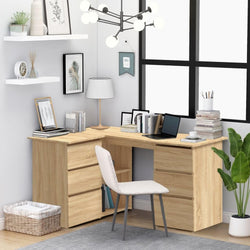 Kinslee L-Shaped Corner Desk for Home Office - Sonomo Oak