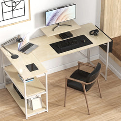 Kian L-Shaped Reversible Corner Desk - Beige