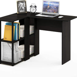 Versa L-Shaped Corner Desk for Home Office - Espresso/Black