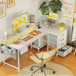 Lorentz L-Shaped Corner Desk - White