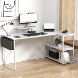 Kian L-Shaped Reversible Corner Desk - White