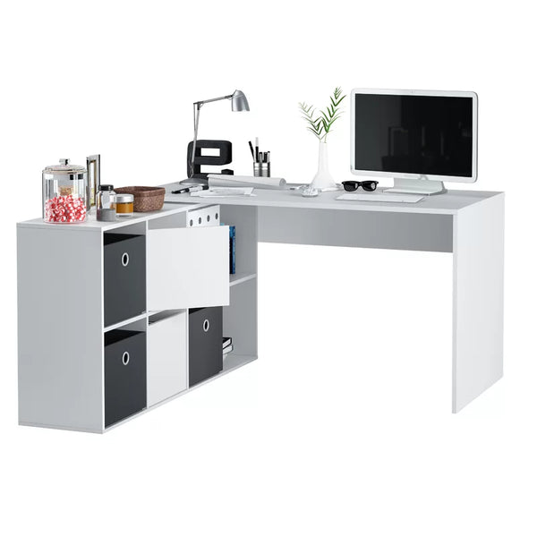 Croyden L-Shaped Corner Desk for Home Office - White Artik | Corner ...