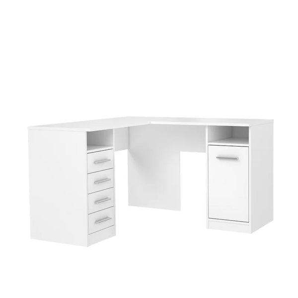 Heavyn Ergonomic L-Shaped Corner Desk - White | Corner Desks UK ...